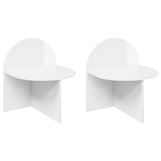 vidaXL Bedside Table 2 pcs High Gloss White 40 x 35.5 x 45.5 cm