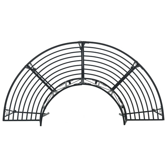 vidaXL Tree Bench 4-Seater 160 x 80 x 89 cm Steel Black Half-round