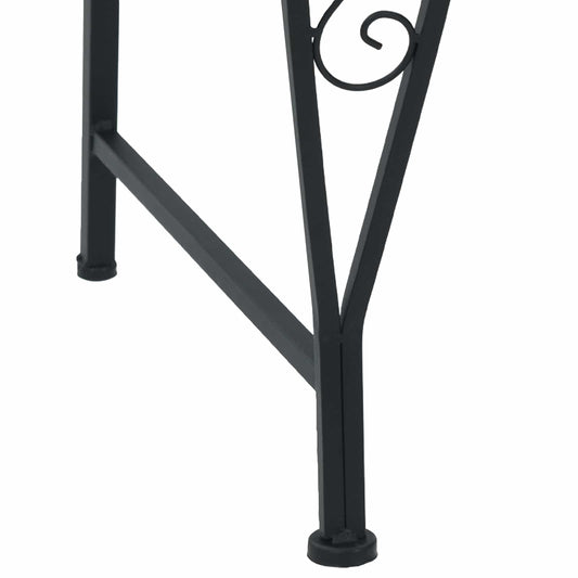 vidaXL Tree Bench 8-Seater Ø 160 x 89 cm Steel Black Round