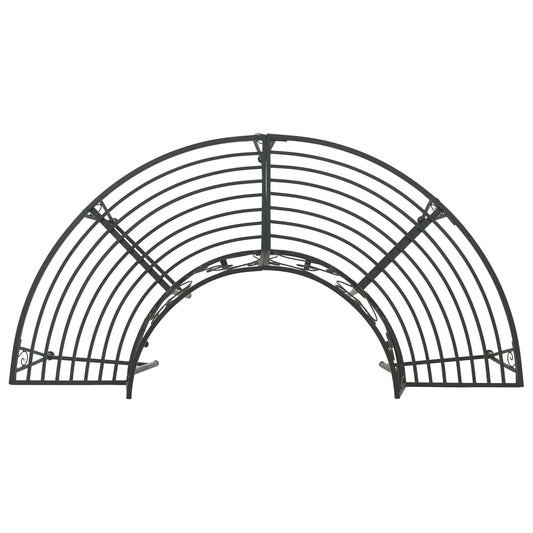 vidaXL Tree Bench 4-Seater 160 x 80 x 89 cm Steel Black Half-round