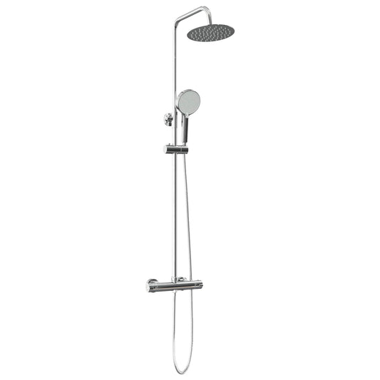 vidaXL Thermostatic Shower System Set Chrome Stainless Steel 201