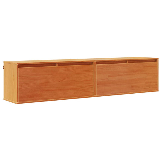 vidaXL Wall Cabinet 2 pcs Wax Brown 80 x 30 x 35 cm Solid Pine Wood