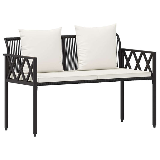 vidaXL Outdoor Benches 2 -Seater 116 x 56 x 75 cm Poly Rattan
