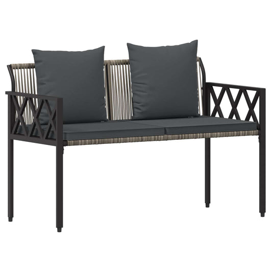 vidaXL Outdoor Benches 2 -Seater 116 x 56 x 75 cm Poly Rattan