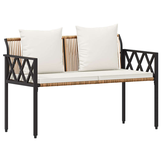 vidaXL Outdoor Benches 2 -Seater 116 x 56 x 75 cm Poly Rattan