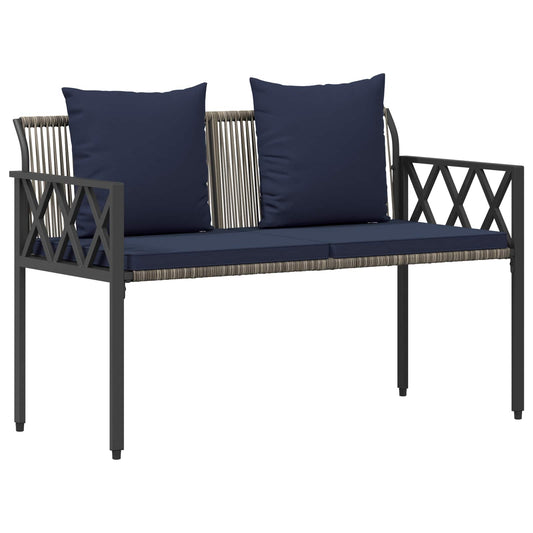 vidaXL Outdoor Benches 2 -Seater 116 x 56 x 75 cm Poly Rattan