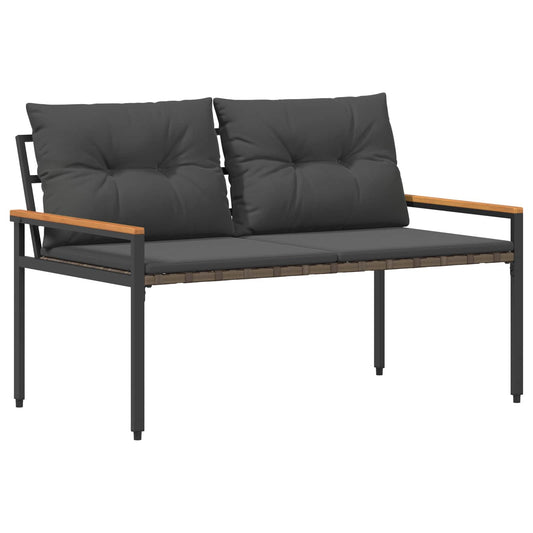 vidaXL Outdoor Bench 2 -Seater 116 x 67.5 x 72 cm Poly Rattan