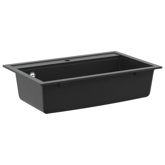 vidaXL Sink Granite 795 x 505 mm Black