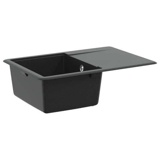 vidaXL Sink 80% Quartz and 20% Resin 670 x 460 mm Black