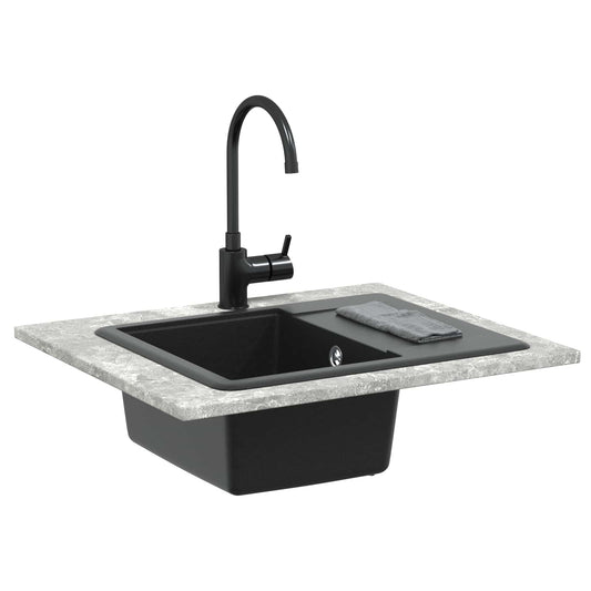 vidaXL Sink Black 560 x 460 mm 80% Quartz and 20% Resin