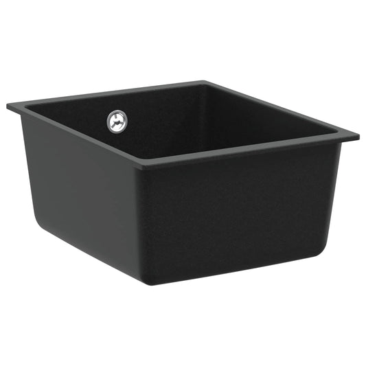 vidaXL Sink 80% Quartz and 20% Resin 370 x 460 mm Black