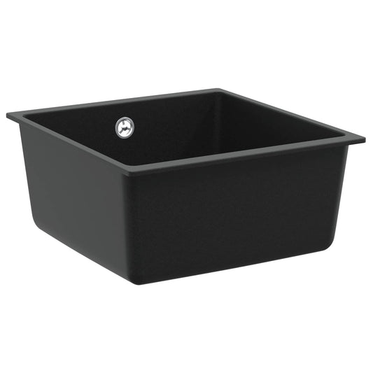 vidaXL Sink 80% Quartz and 20% Resin 430 x 460 mm Black