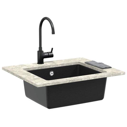 vidaXL Sink Black 530 x 460 mm 80% Quartz and 20% Resin