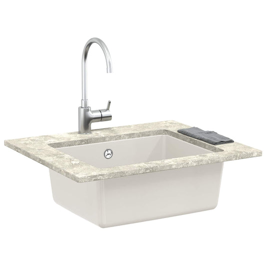 vidaXL Sink White 530 x 460 mm 80% Quartz and 20% Resin