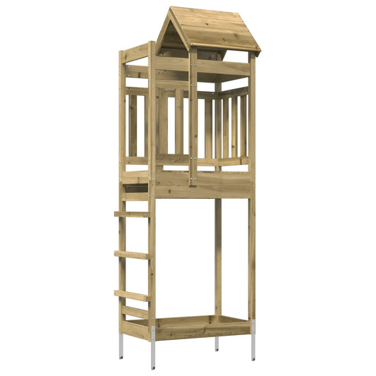 vidaXL Play Tower Brown 52.5 x 85 x 238 cm Solid Impregnated Wood