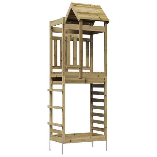 vidaXL Play Tower Brown 52.5 x 85 x 238 cm Solid Impregnated Wood