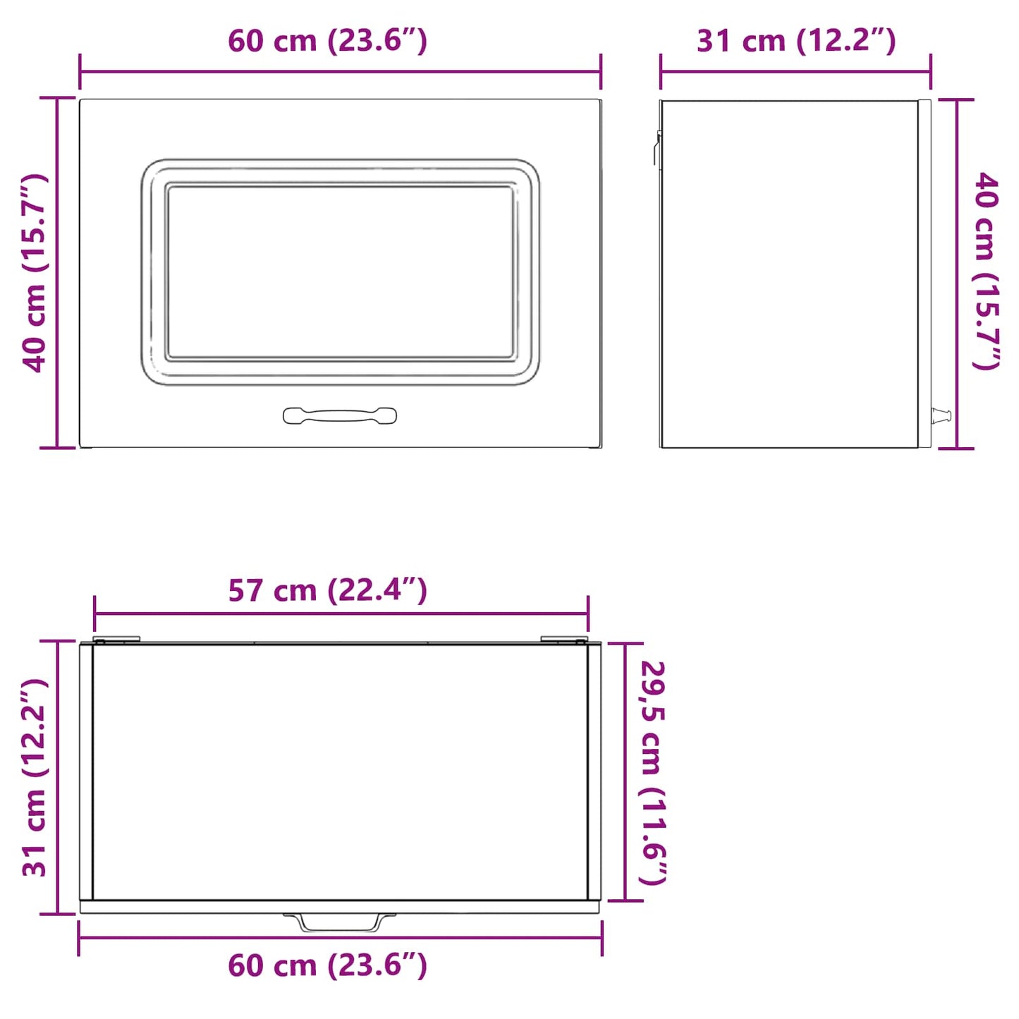 vidaXL Kitchen Cabinet with Storage Kalmar Black Oak 60 x 31 x 40 cm
