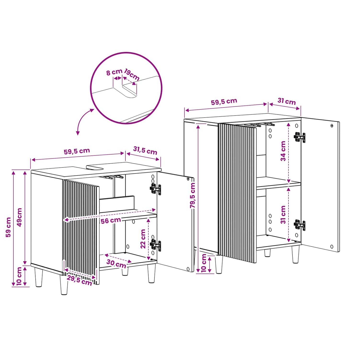 vidaXL 2 Piece Bathroom Cabinet Set ARNHEM Old Wood Engineered Wood