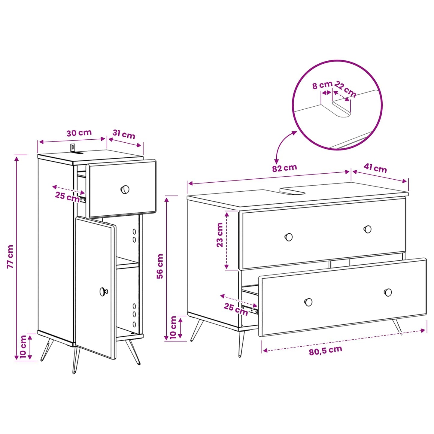 vidaXL 2 Piece Bathroom Cabinet Set BREDA Artisan Oak Engineered Wood