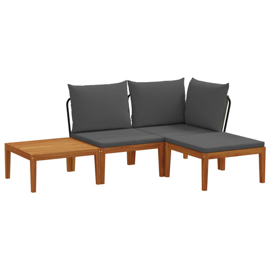 vidaXL 4 pcs Solid Acacia Wood & Rope Natural