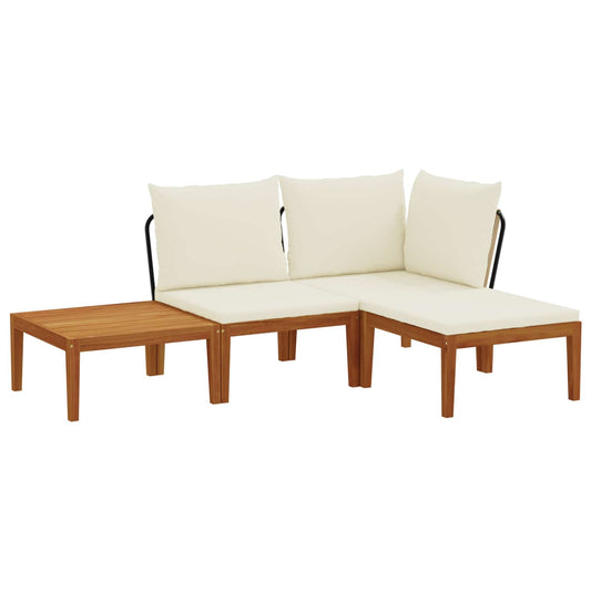 vidaXL 4 pcs Solid Acacia Wood & Rope Natural