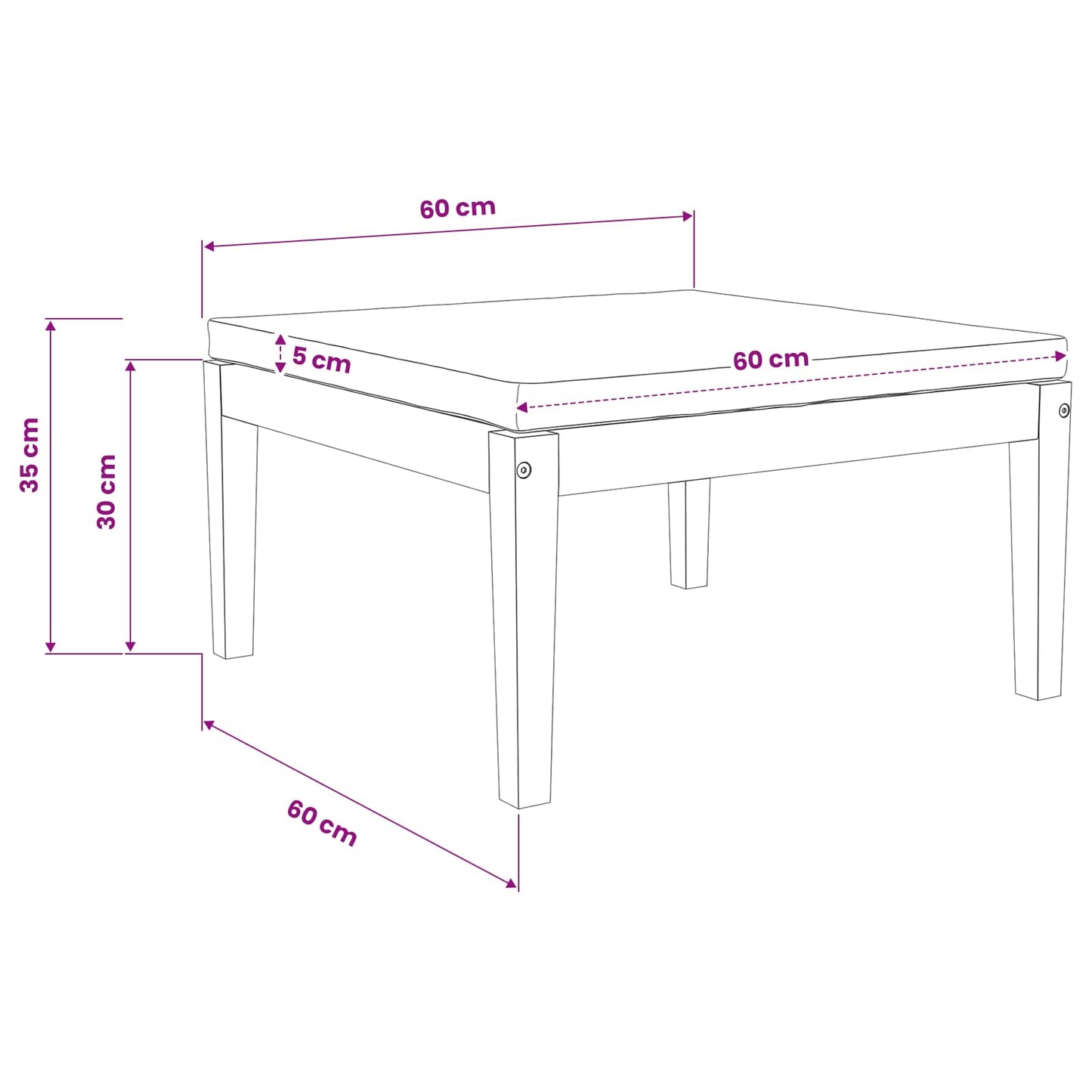 vidaXL Footrest Solid Acacia Wood Natural