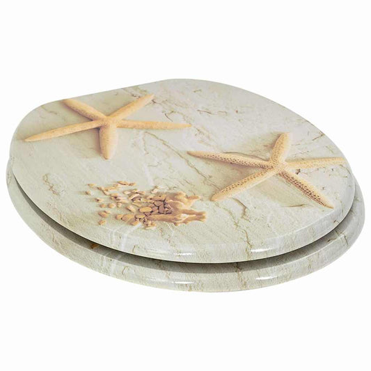 vidaXL Soft-Close Toilet Seat Yellow and White 44 x 38 cm MDF board