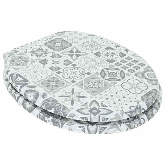 vidaXL Soft-Close Toilet Seat Blue and White Porcelain 44 x 38 cm