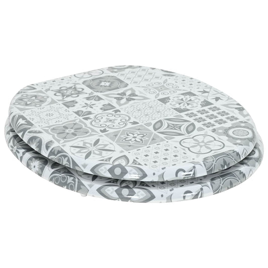 vidaXL Soft-Close Toilet Seat Grey 44 x 38 cm MDF board