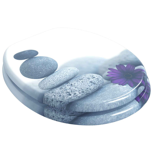 vidaXL Soft-Close Toilet Seat Grey 44 x 38 cm MDF board