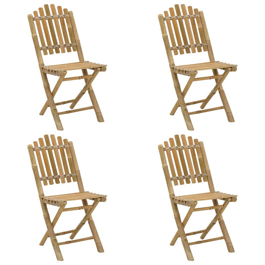 vidaXL Garden Chair 4 pcs Natural Bamboo