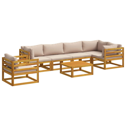 vidaXL Sofa Set 7 pcs Natural Solid Acacia Wood