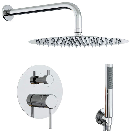 vidaXL Concealed Shower System (Round) Silver Stainless Steel 201