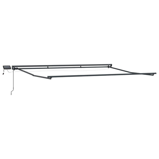 vidaXL Manual Awning Frame with Solar LED 5 x 3.5 m Anthracite