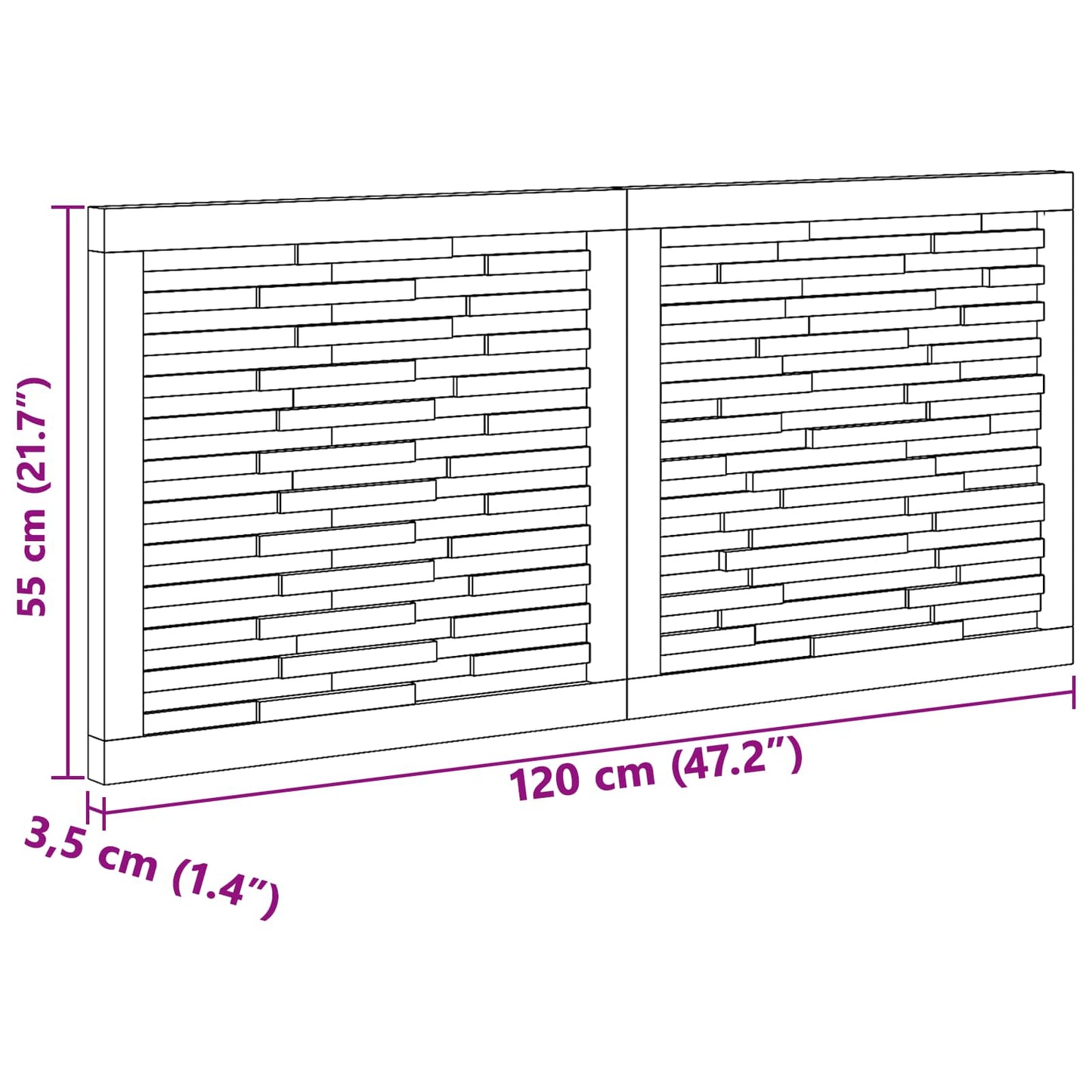 vidaXL Headboard Natural Solid Teak Wood
