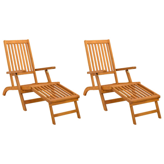 vidaXL Reclining and Folding Sunlounger 2 pcs 55 x 146 x 91 cm
