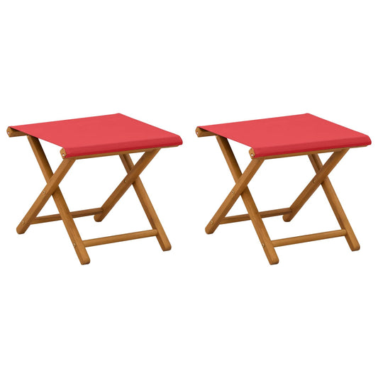 vidaXL Deck Chair 2 pcs Solid Eucalyptus Wood Red