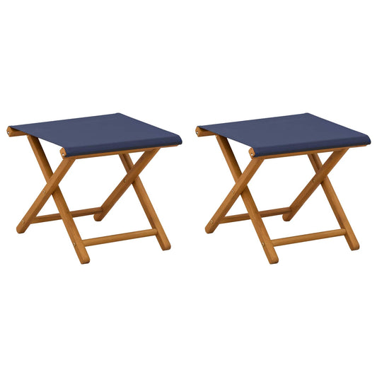 vidaXL Deck Chair 2 pcs Solid Eucalyptus Wood Blue