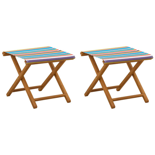 vidaXL Deck Chair 2 pcs Solid Eucalyptus Wood Multicolour