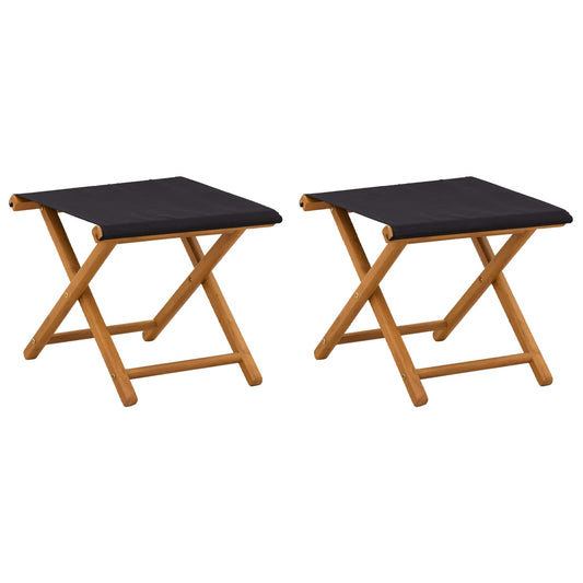 vidaXL Deck Chair 2 pcs Solid Eucalyptus Wood Black