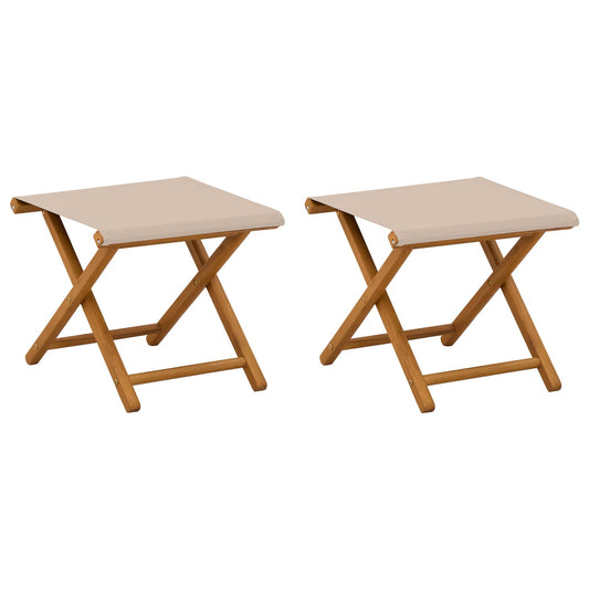 vidaXL Deck Chair 2 pcs Solid Eucalyptus Wood Beige