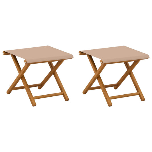 vidaXL Deck Chair 2 pcs Solid Eucalyptus Wood Taupe