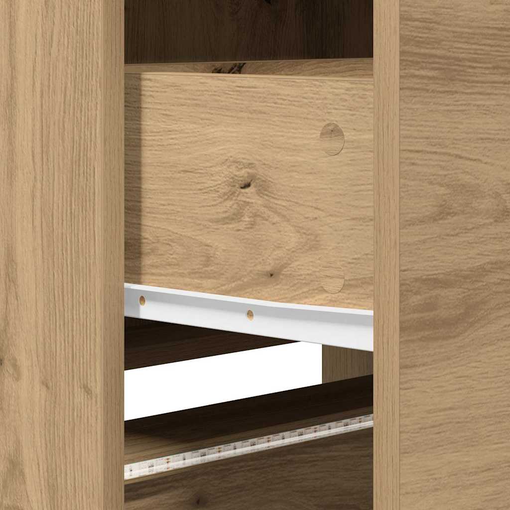 vidaXL TV Cabinet with LED 165 x 34 x 40 cm Artisian Oak