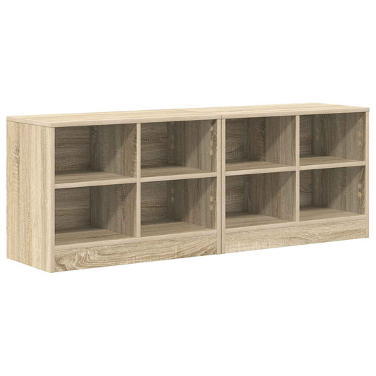 vidaXL Bed Cabinet 2 pcs Sonoma Oak 66 x 33 x 48 cm Engineered Wood