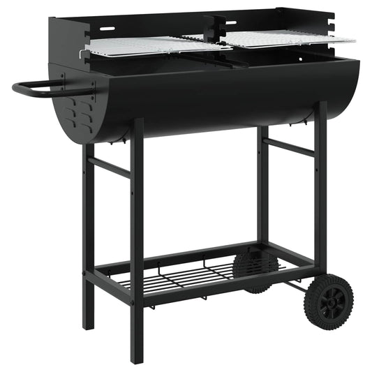 vidaXL Charcoal grill 96.5 x 42.5 x 88.5 cm Black