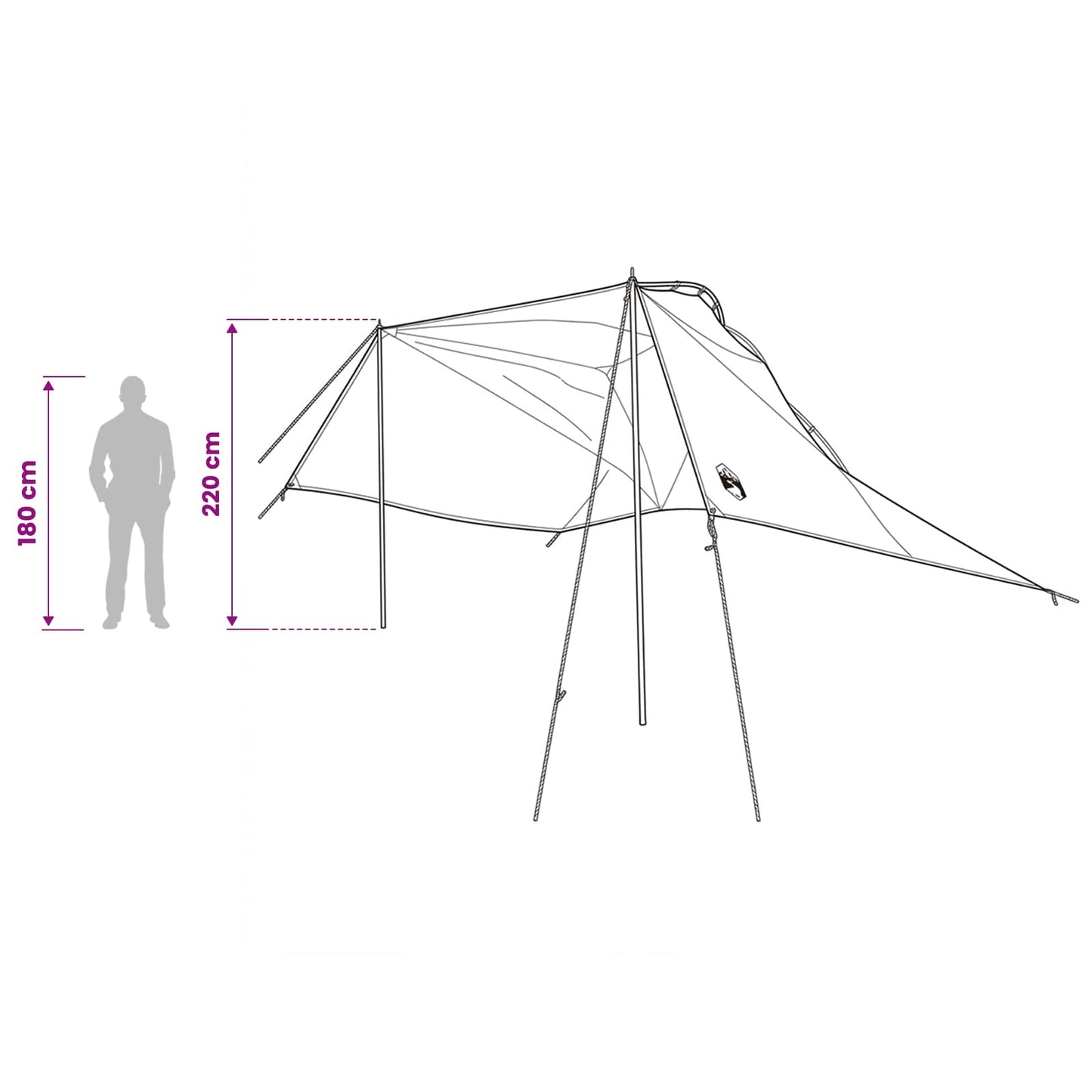 vidaXL Car Tent Grey and Orange 350 x 250 cm Polyester and Steel