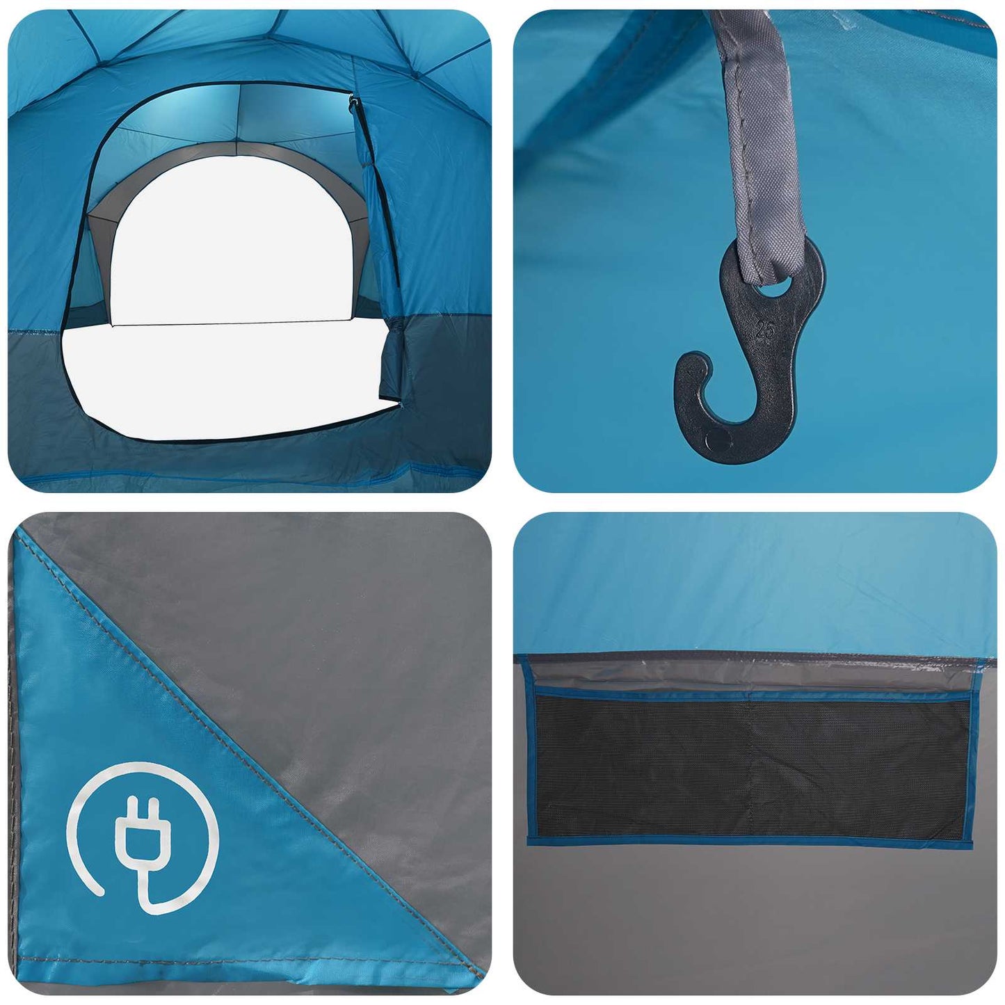 vidaXL Side Tent Blue 161.42 x 161.42 x 98.43 in Polyester and Steel