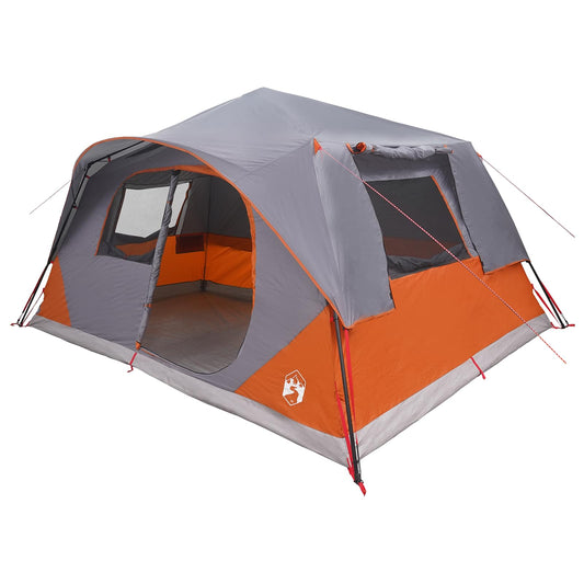 vidaXL Instant Tent 10-Person Grey and Orange Polyester and Steel