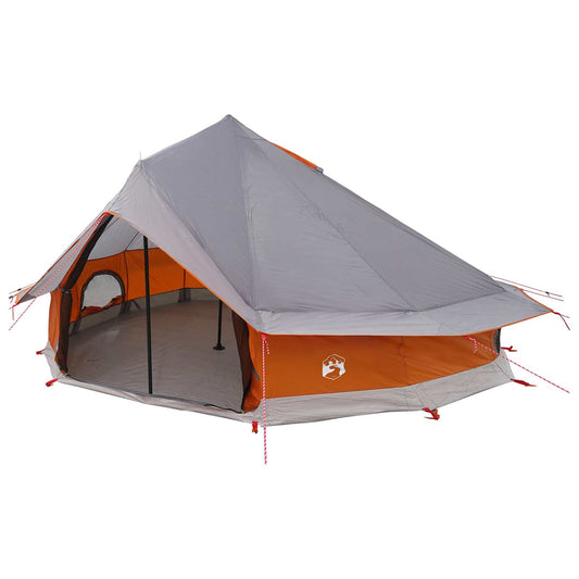 vidaXL Tipi Tent 18-Person Grey and Orange Polyester and Steel