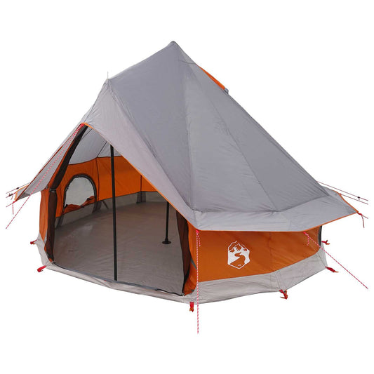 vidaXL Tipi Tent 4-Person Grey and Orange Polyester and Steel